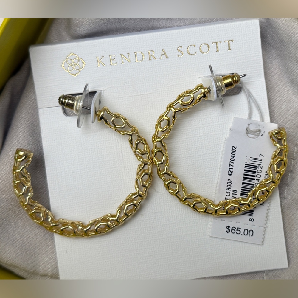 NWT Kendra Scott Gold Hoop Earrings